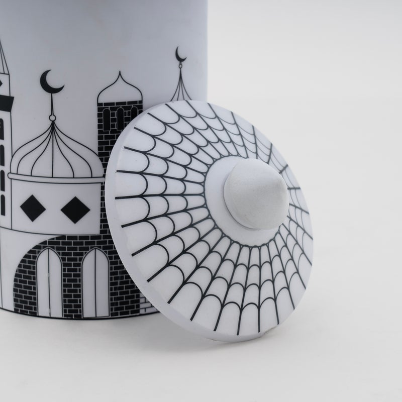 Homez Hilal Dome Candle Holder White and Black - Image 3